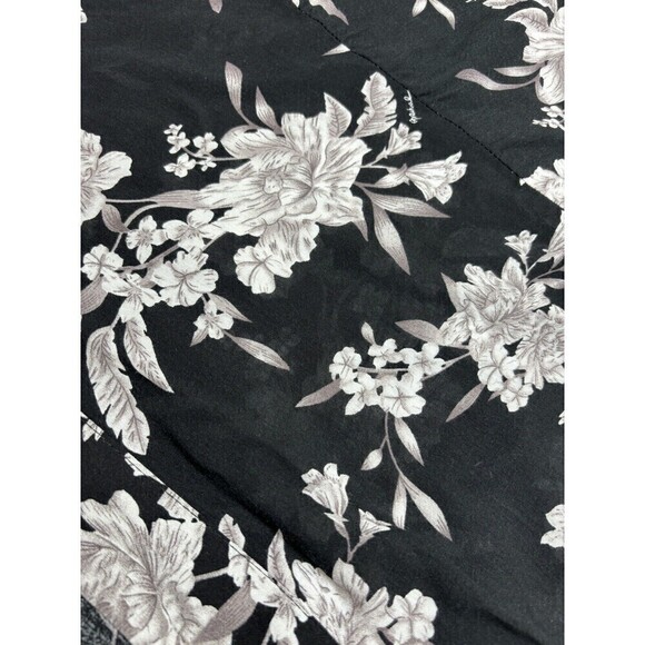 Spiritual Gangster Kimono Overpiece Duster Robe Black White Floral OS Pockets - Picture 11 of 12